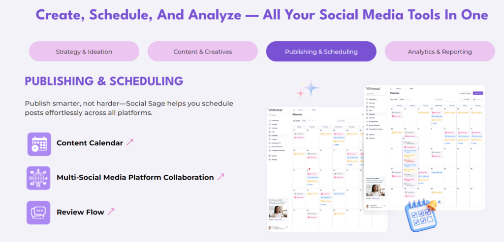 Writomat Publishing and scheduling